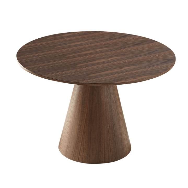 Mid-Century Modern Walnut Round Dining Table