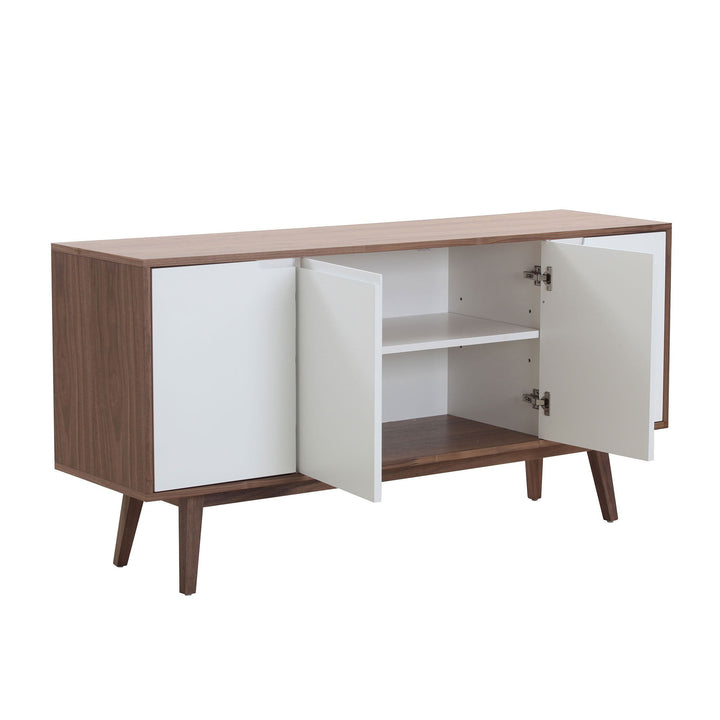 Walnut Modern Sideboard Buffet Cabinet