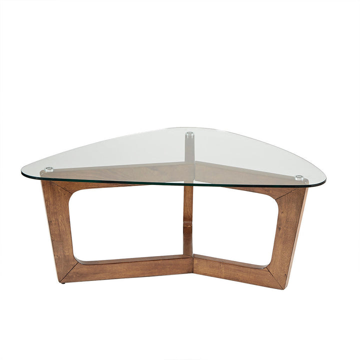 Mid-Century Modern Tempered Glass Top Coffee Table