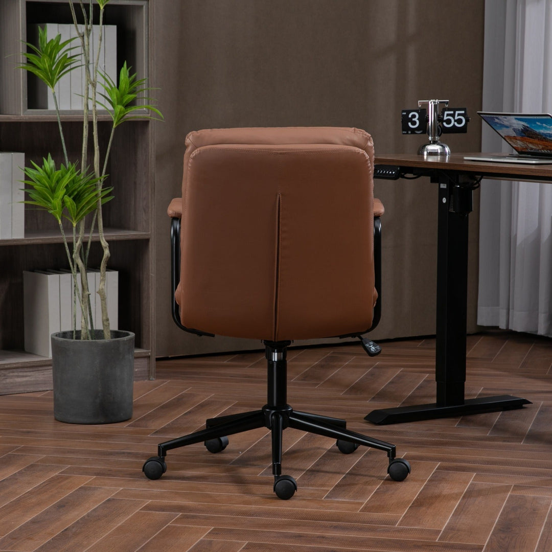 Ergonomic Faux Leather Office Chair in Classic Brown