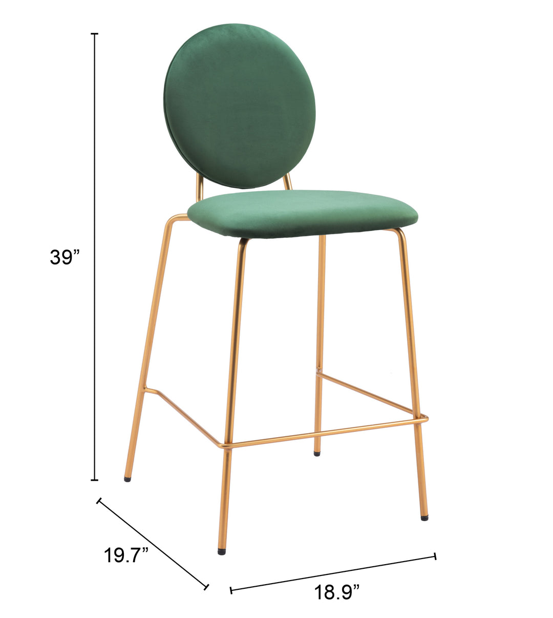 The Odessa Counter Stool (Set of 2) Green & Gold  Era and Style Inspired Home Decor 1