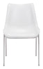 The Magnus Dining Chair (Set of 2) White & Silver