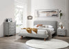 Contemporary Gray Boucle Eastern King Bed