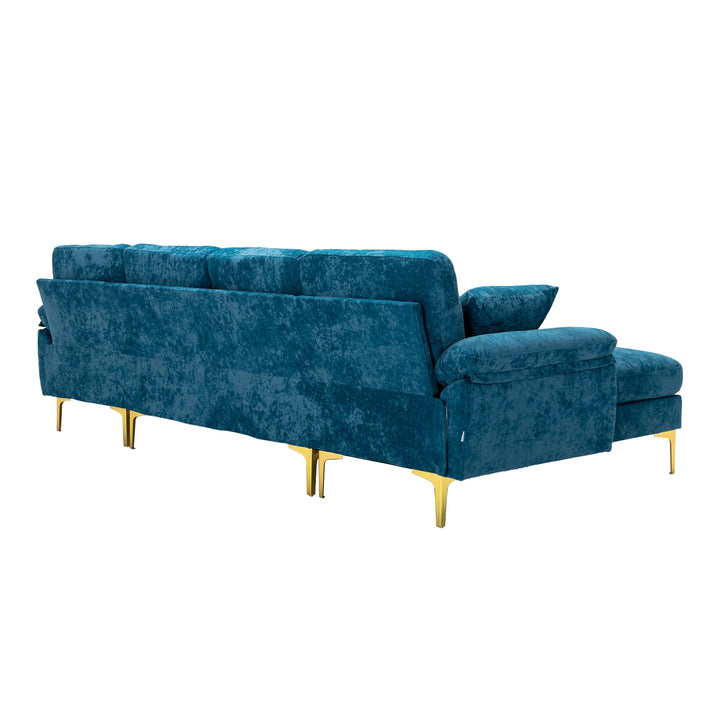 Chic Teal Blue U-Shape Sectional Sofa