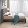 Upholstered Queen Bed with Wings Design