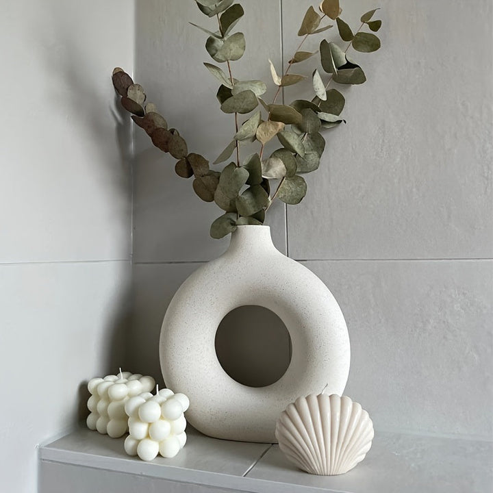 White Ceramic Modern Home Boho Vases