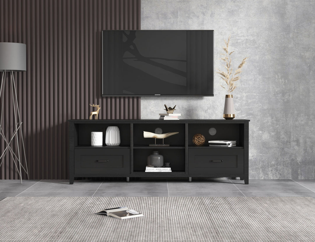 Modern Black TV Stand for Living Room and Bedroom