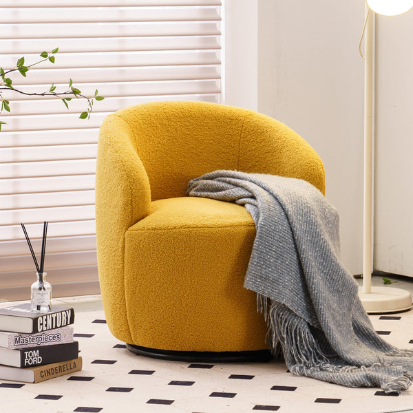 Upholstered Fabric Swivel Armchair