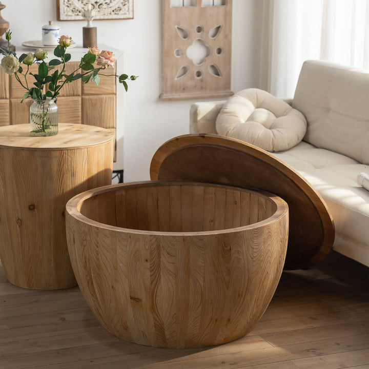 Vintage Style Bucket-Shaped Coffee Table