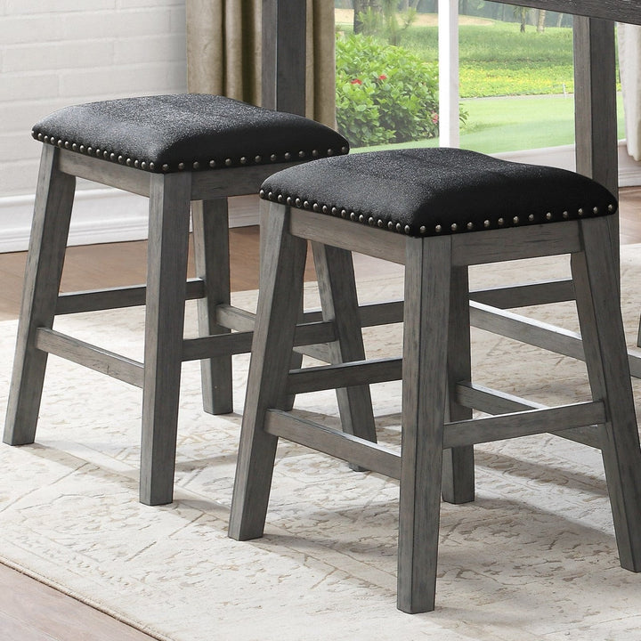 Set of 2 Faux Leather Counter Height Bar Stools