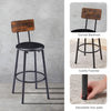 Rustic Brown Bar Table Set with 4 PU Soft Seat Bar Stools