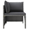 7-Piece Gray Poly Rattan Patio Lounge Set with Cushions