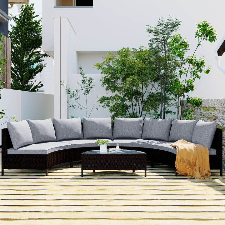 5-Piece All-Weather PE Rattan Wicker Sofa Set