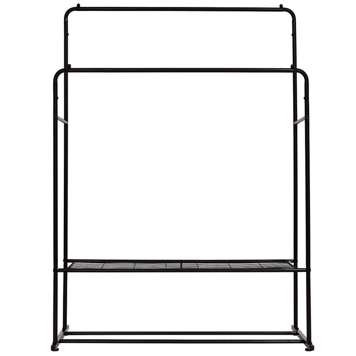 Freestanding Double Rods Clothing Garment Rack