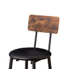 Rustic Brown Bar Table Set with 4 PU Soft Seat Bar Stools