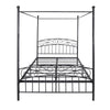 Metal Canopy Bed Frame with Ornate European Style Headboard