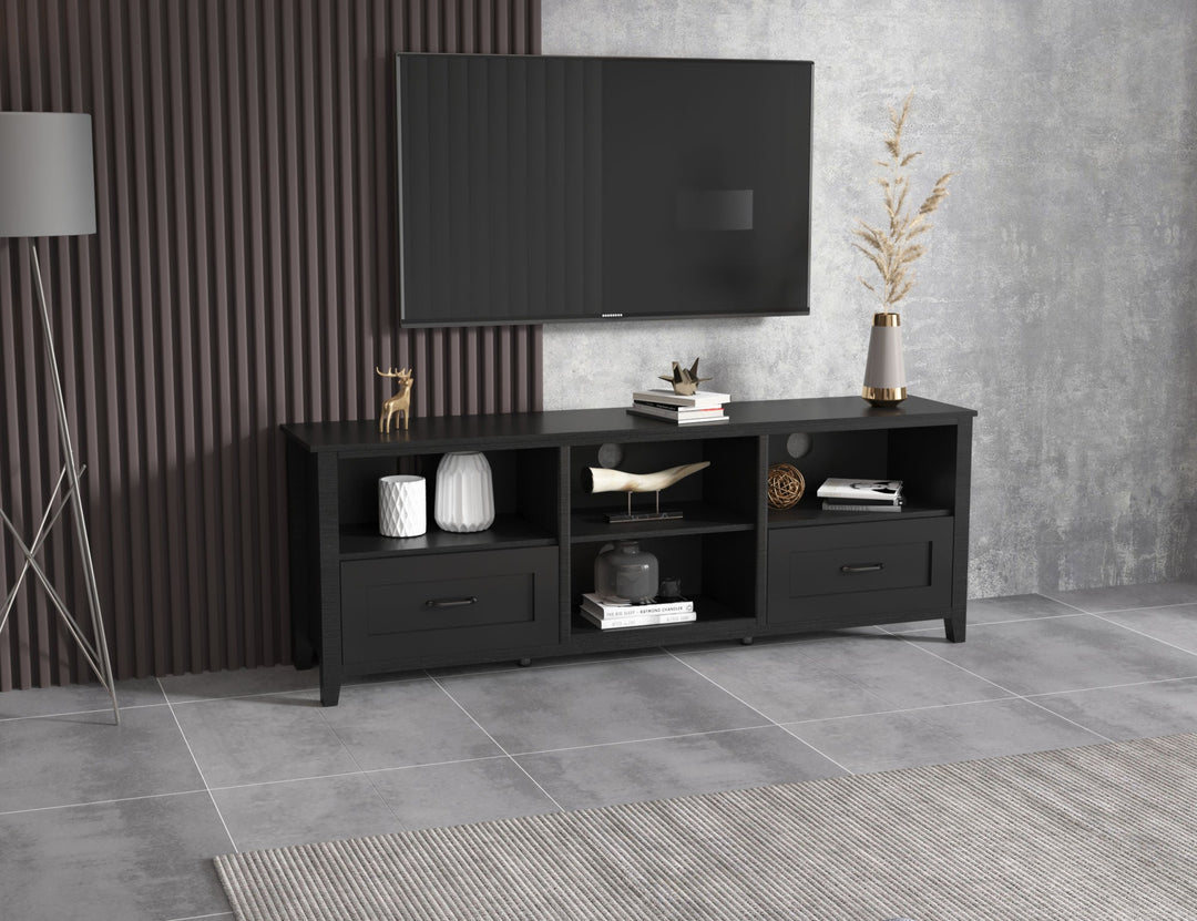 Modern Black TV Stand for Living Room and Bedroom