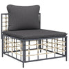 7-Piece Patio Lounge Set with Cushions in Anthracite Poly Rattan