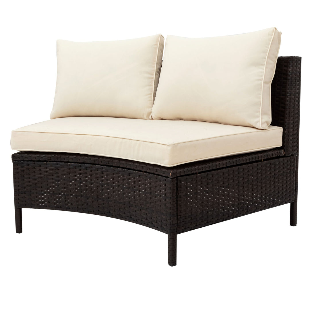 5-Piece All-Weather PE Rattan Wicker Sofa Set