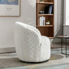 A&A Furniture Artificial Rabbit Hair Fabric Swivel Accent Armchair Barrel Chair