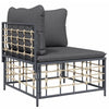 7-Piece Patio Lounge Set with Cushions in Anthracite Poly Rattan