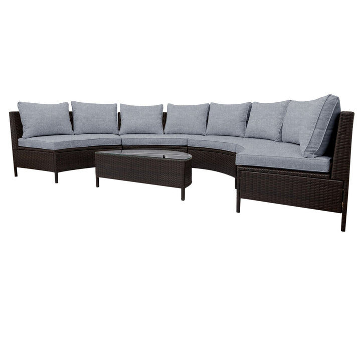 5-Piece All-Weather PE Rattan Wicker Sofa Set