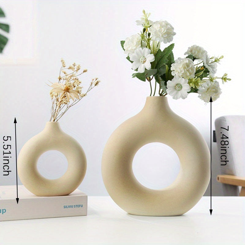 White Ceramic Modern Home Boho Vases