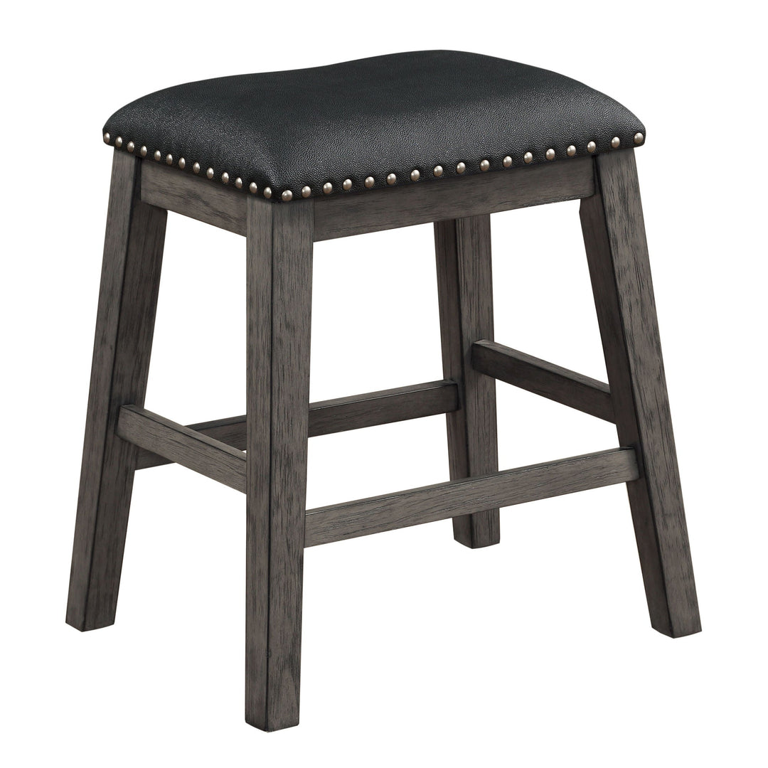 Set of 2 Faux Leather Counter Height Bar Stools