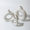 White Ceramic Modern Home Boho Vases