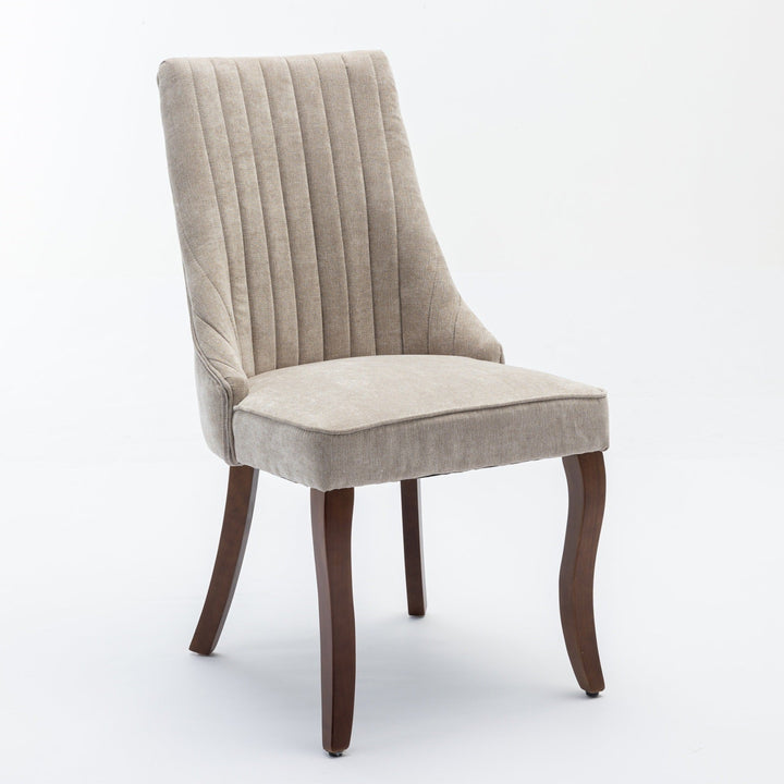 Set of 2 Rayon Cloth Flocking Linen Dining Chairs