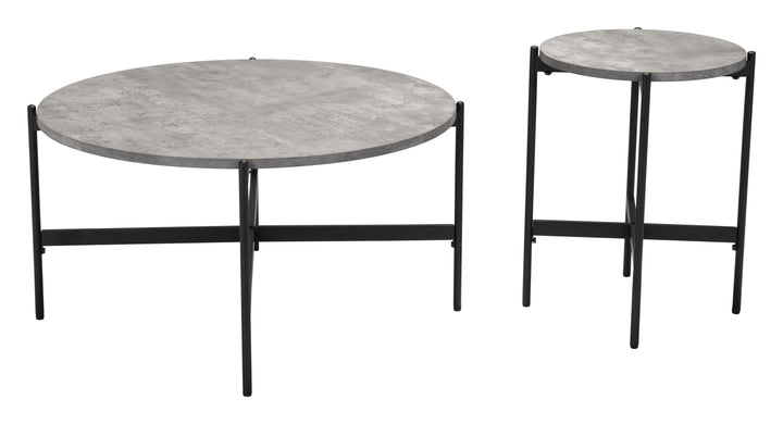 The Malo Coffee Table Set (2-Piece) Gray & Black  Era and Style Inspired Home Decor 1