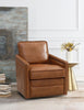 ACME Rocha Brown Leather Aire Accent Swivel Chair