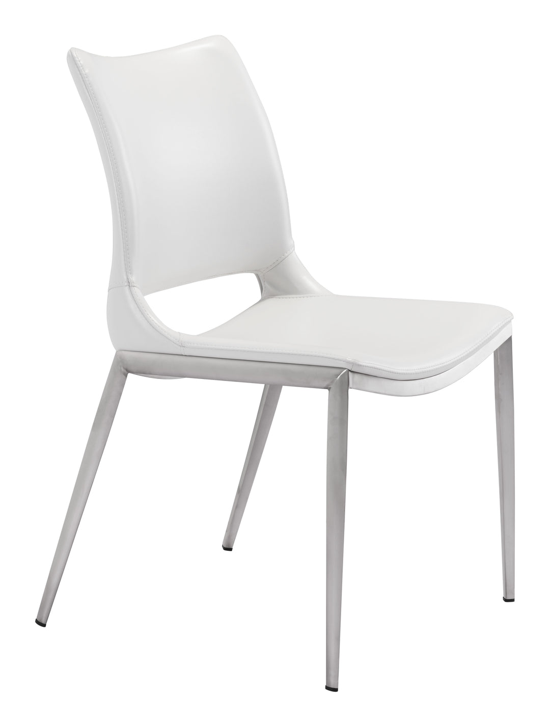 The Ace Dining Chair (Set of 2) White & Silver  Era and Style Inspired Home Decor 1