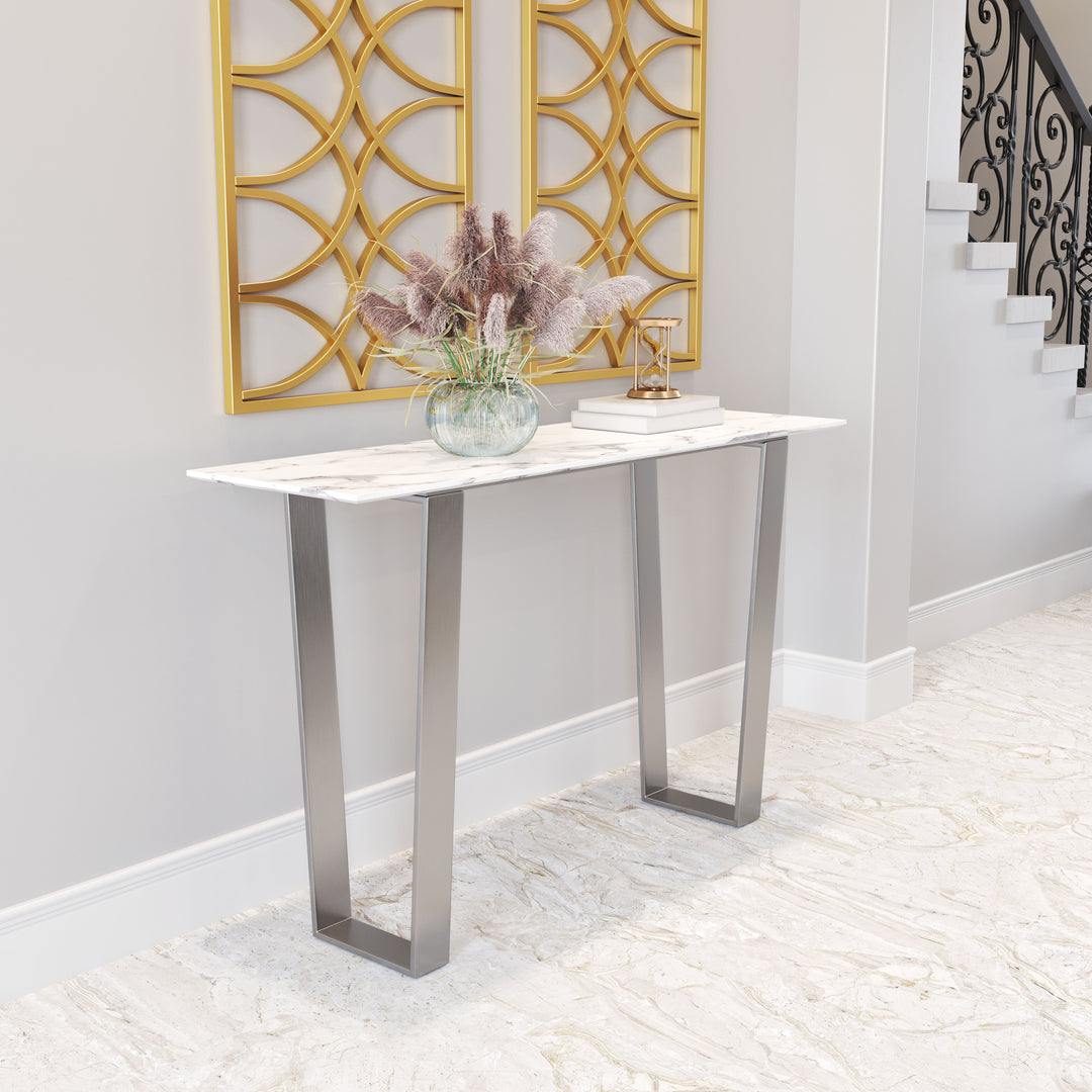 The Atlas Console Table White & Silver  Era and Style Inspired Home Decor 1