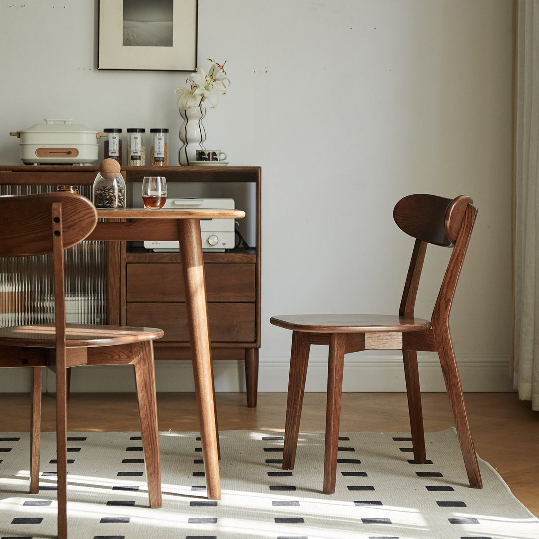 Set of 4 Natural Oak Wood Dining Chairs