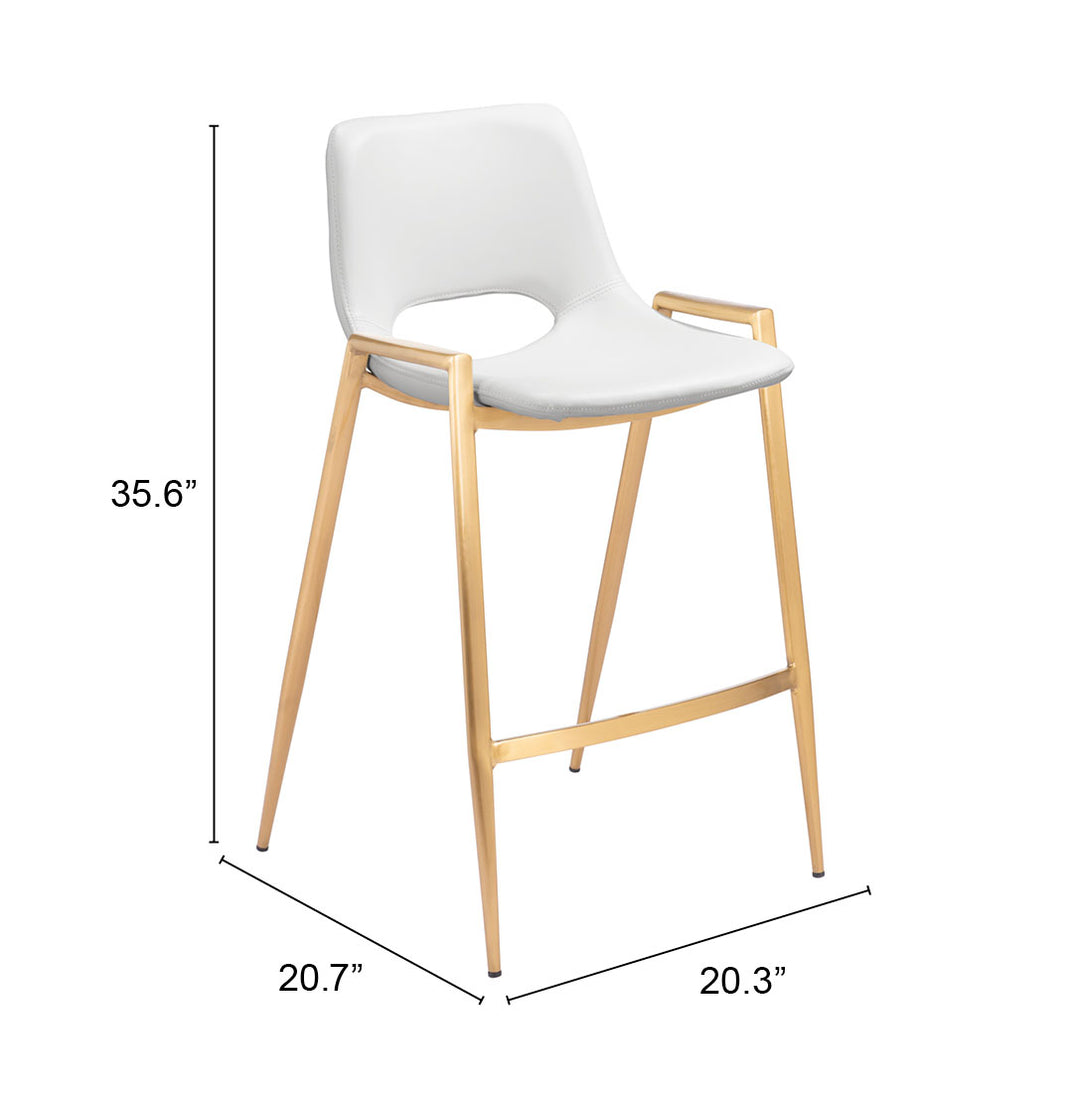 The Desi Counter Stool (Set of 2) White & Gold  Era and Style Inspired Home Decor 1