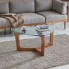 Mid-Century Modern Tempered Glass Top Coffee Table