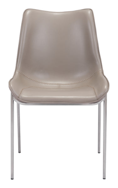 The Magnus Dining Chair (Set of 2) Brown & Silver