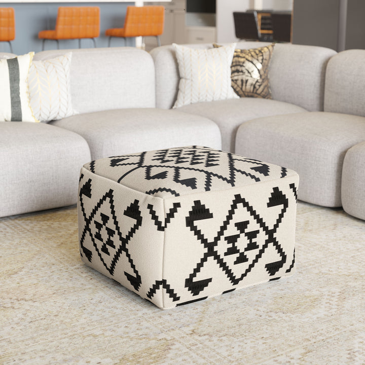 The Lizardo Ottoman Beige & Black  Era and Style Inspired Home Decor 1