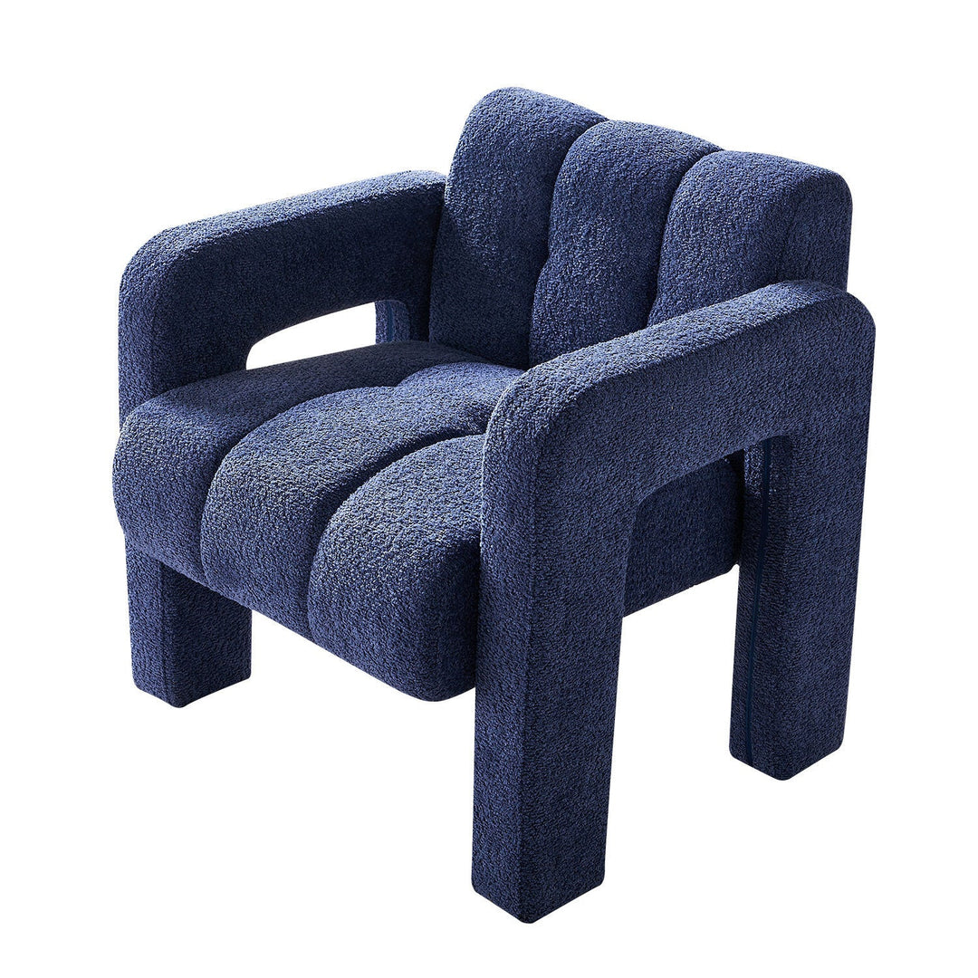 Wide Boucle Upholstered Accent Chair