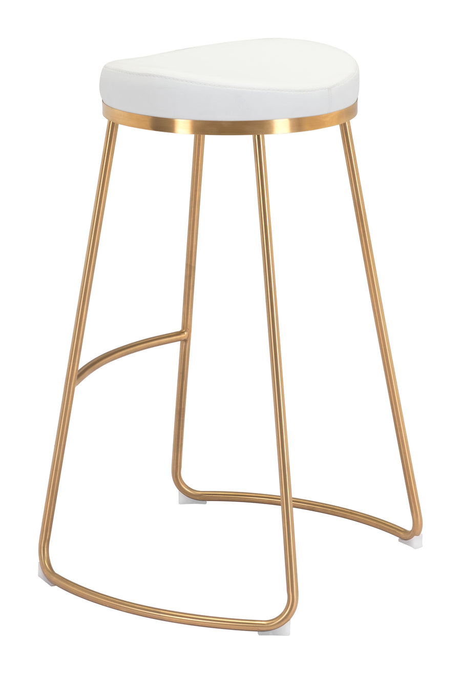 The Bree Barstool (Set of 2) White & Gold  Era and Style Inspired Home Decor 1