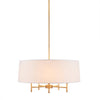 5-Light White Drum Shade Chandelier