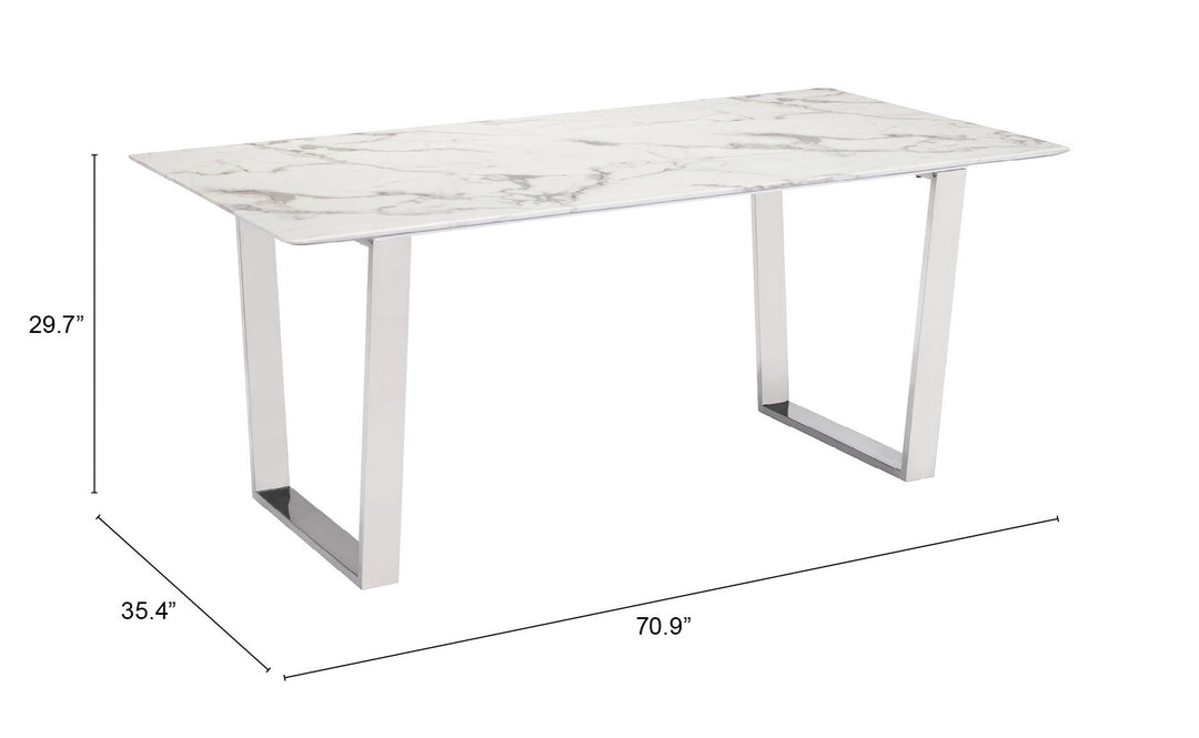 The Atlas Dining Table White & Silver  Era and Style Inspired Home Decor 1