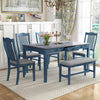 6-Piece Wood Dining Table Set with Vintage Finish