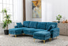 Chic Teal Blue U-Shape Sectional Sofa