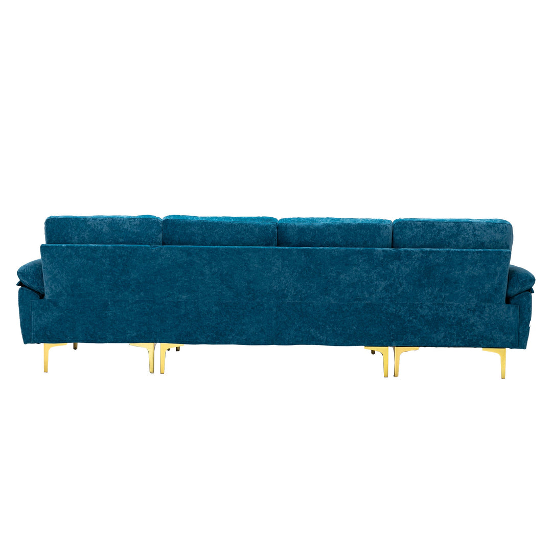 Chic Teal Blue U-Shape Sectional Sofa