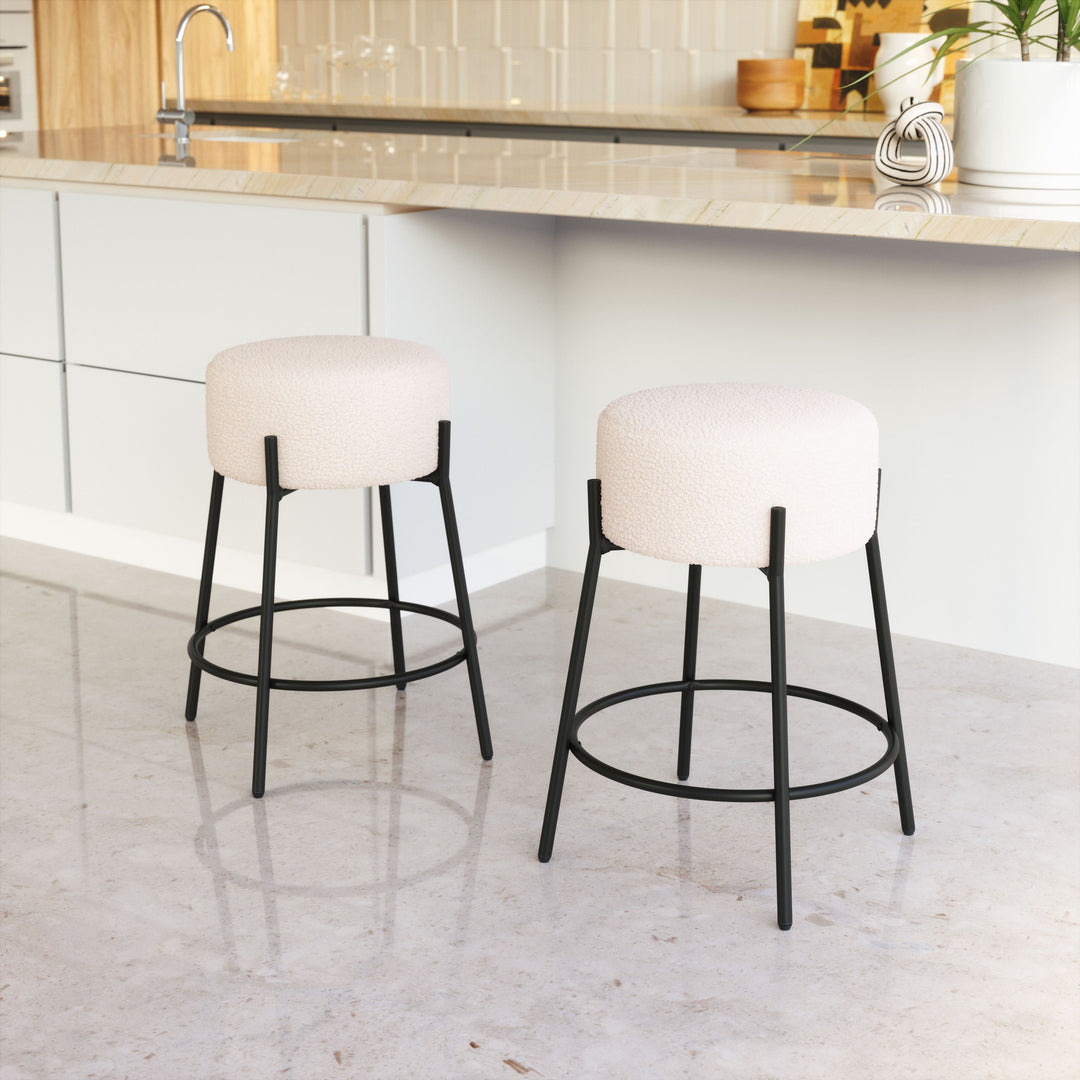 The Blanche Counter Stool (Set of 2) Ivory  Era and Style Inspired Home Decor 1