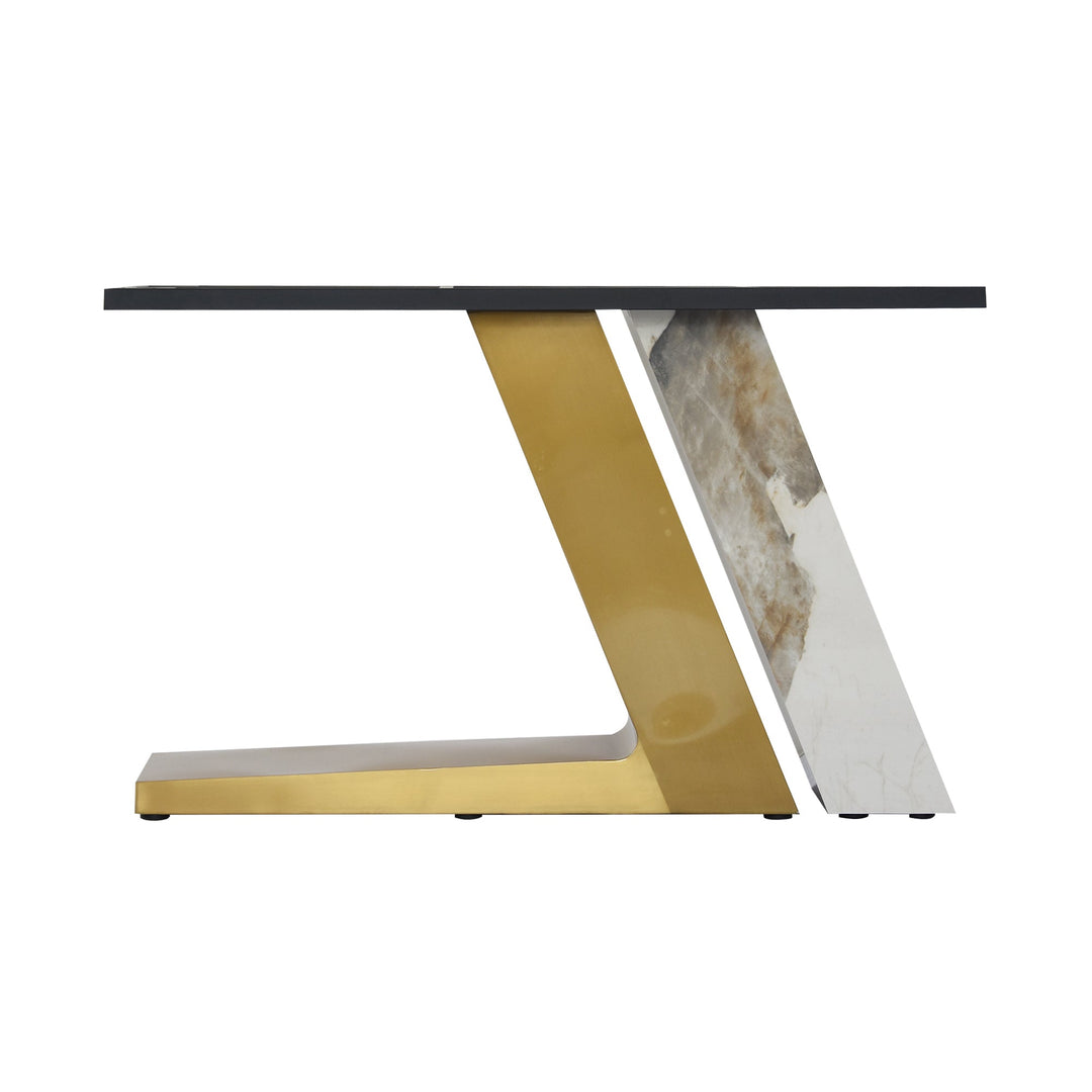 Modern Stone Pandora Straight Panel Dining Table