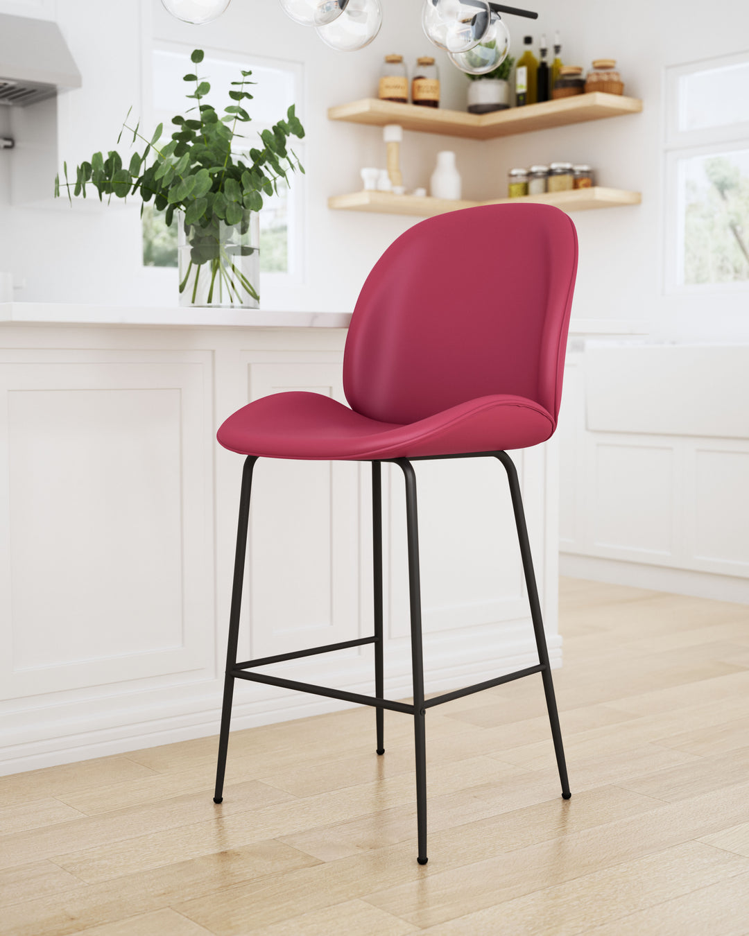 The Miles Counter Stool Red  Era and Style Inspired Home Decor 1