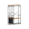 Freestanding Portable Wardrobe Clothes Rack with Shelves and Storage Bag